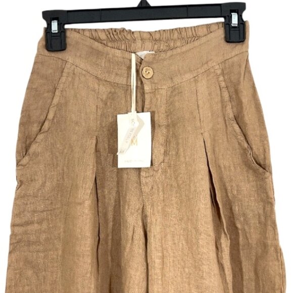 Milio Milano Pleated Linen Pants 154018 Small New - Picture 3 of 4